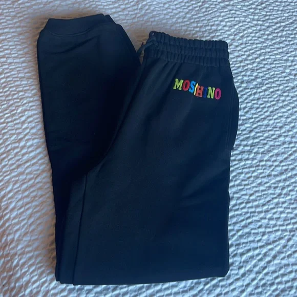 Moschino rainbow Logo Printed Jogging Pants . Unisex.. Size 4/38